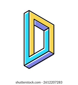 square impossible geometric shape color icon vector. square impossible geometric shape sign. isolated symbol illustration