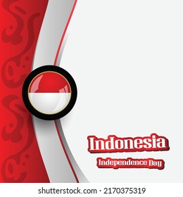 Square indonesia independence day banner template design