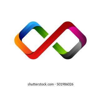 Square Infinity Color Logo Design Template