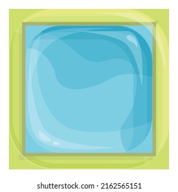 Square inflatable pool icon cartoon vector. Water float. Ring raft