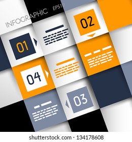 square infographic backgorund with 3d squares. infographic concept.