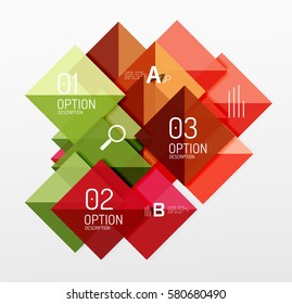Pancarta de infografía cuadrada. Fondo de plantilla de vector para diseño de flujo de trabajo, diagrama, opciones de número o diseño web