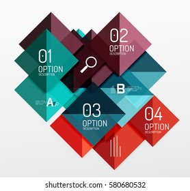 Pancarta de infografía cuadrada. Fondo de plantilla de vector para diseño de flujo de trabajo, diagrama, opciones de número o diseño web