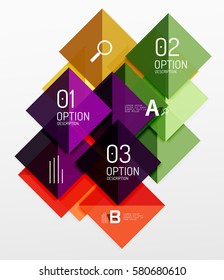 Square infographic banner. Vector template background for workflow layout, diagram, number options or web design