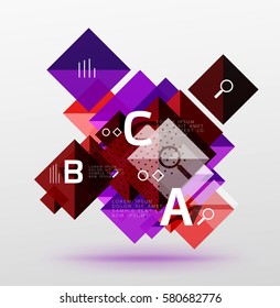 Square infographic banner. Vector template background for workflow layout, diagram, number options or web design