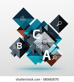 Square infographic banner. Vector template background for workflow layout, diagram, number options or web design