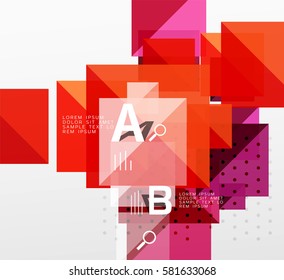 Square infographic banner. Vector template background for workflow layout, diagram, number options or web design