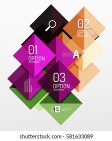 Square infographic banner. Vector template background for workflow layout, diagram, number options or web design