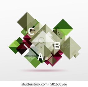 Pancarta de infografía cuadrada. Fondo de plantilla de vector para diseño de flujo de trabajo, diagrama, opciones de número o diseño web