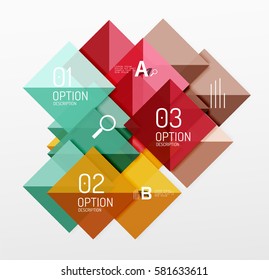 Square infographic banner. Vector template background for workflow layout, diagram, number options or web design
