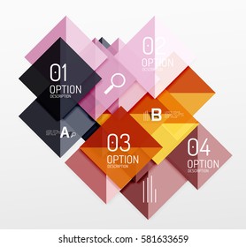 Square infographic banner. Vector template background for workflow layout, diagram, number options or web design