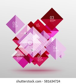 Square infographic banner. Vector template background for workflow layout, diagram, number options or web design