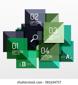 Pancarta de infografía cuadrada. Fondo de plantilla de vector para diseño de flujo de trabajo, diagrama, opciones de número o diseño web
