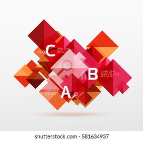 Square infographic banner. Vector template background for workflow layout, diagram, number options or web design
