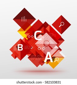 Square infographic banner. Vector template background for workflow layout, diagram, number options or web design