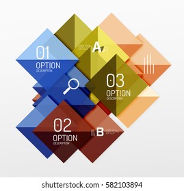 Square infographic banner. Vector template background for workflow layout, diagram, number options or web design