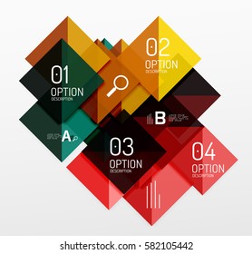 Square infographic banner. Vector template background for workflow layout, diagram, number options or web design