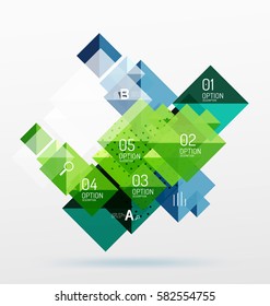 Pancarta de infografía cuadrada. Fondo de plantilla de vector para diseño de flujo de trabajo, diagrama, opciones de número o diseño web