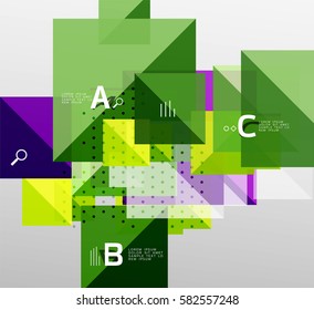 Square infographic banner. Vector template background for workflow layout, diagram, number options or web design