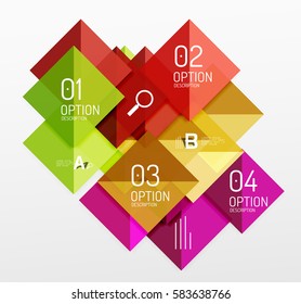 Pancarta de infografía cuadrada. Fondo de plantilla de vector para diseño de flujo de trabajo, diagrama, opciones de número o diseño web