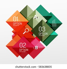 Pancarta de infografía cuadrada. Fondo de plantilla de vector para diseño de flujo de trabajo, diagrama, opciones de número o diseño web