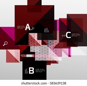Square infographic banner. Vector template background for workflow layout, diagram, number options or web design