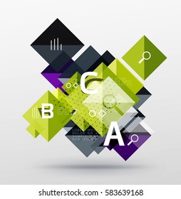 Pancarta de infografía cuadrada. Fondo de plantilla de vector para diseño de flujo de trabajo, diagrama, opciones de número o diseño web