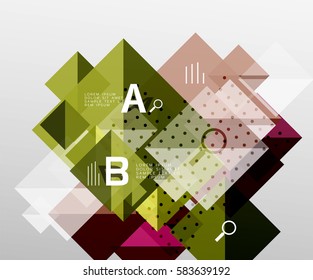 Square infographic banner. Vector template background for workflow layout, diagram, number options or web design