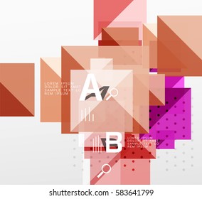 Square infographic banner. Vector template background for workflow layout, diagram, number options or web design
