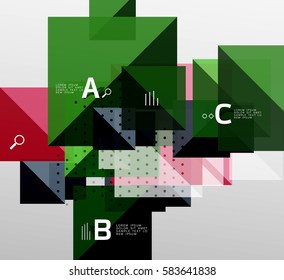 Square infographic banner. Vector template background for workflow layout, diagram, number options or web design