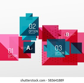 Square infographic banner. Vector template background for workflow layout, diagram, number options or web design