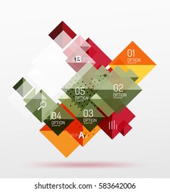 Pancarta de infografía cuadrada. Fondo de plantilla de vector para diseño de flujo de trabajo, diagrama, opciones de número o diseño web