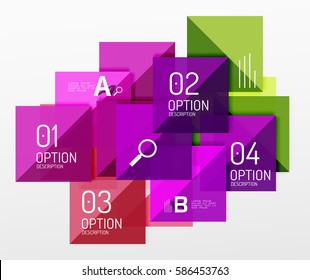 Square infographic banner. Vector template background for workflow layout, diagram, number options or web design