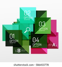 Quadratisches Infografik-Banner. Vektorvorlagenhintergrund für das Workflowlayout, -diagramm, -nummeroptionen oder Webdesign
