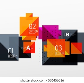 Square infographic banner. Vector template background for workflow layout, diagram, number options or web design