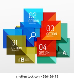 Square infographic banner. Vector template background for workflow layout, diagram, number options or web design