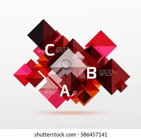 Square infographic banner. Vector template background for workflow layout, diagram, number options or web design