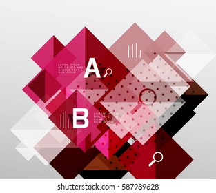 Square infographic banner. Vector template background for workflow layout, diagram, number options or web design