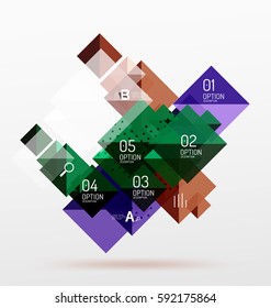 Square infographic banner. Vector template background for workflow layout, diagram, number options or web design