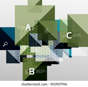Square infographic banner. Vector template background for workflow layout, diagram, number options or web design
