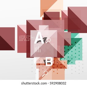 Square infographic banner. Vector template background for workflow layout, diagram, number options or web design