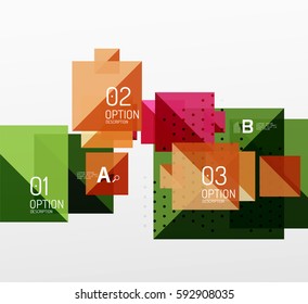 Square infographic banner. Vector template background for workflow layout, diagram, number options or web design