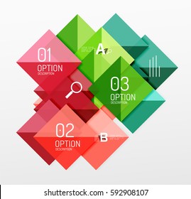 Square infographic banner. Vector template background for workflow layout, diagram, number options or web design