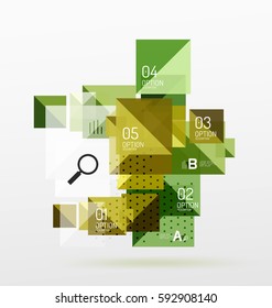 Square infographic banner. Vector template background for workflow layout, diagram, number options or web design
