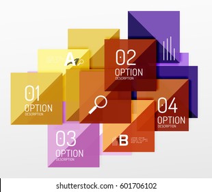 Square infographic banner. Vector template background for workflow layout, diagram, number options or web design