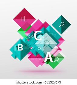 Square infographic banner. Vector template background for workflow layout, diagram, number options or web design