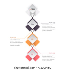 Square infographic concept. Vector template with 3 options,steps.