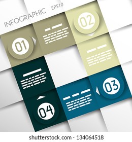 square infographic four options with big rings. infographic concept.