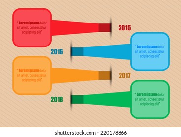 square of infographic stick on brown background. A vector illustration.
