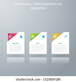 Square Infographic template with 3 options, workflow, process chart,Timeline infographics design vector can be used for workflow layout, diagram, annual report, - Vector